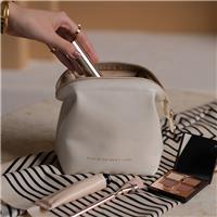 Luxury PU Leather Cosmetic Bag – Elegant Soft-Fold Makeup Organizer